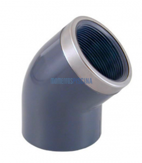 Codo mixto reforzado 45º PVC encolar y roscar