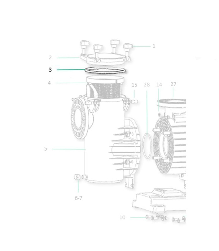 Joint de couvercle de pré-filtre Saci Magnus